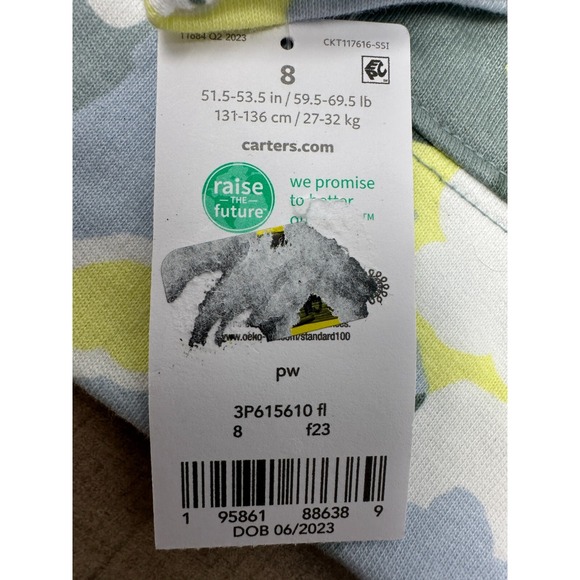 NWT~Carters Kids Floral Active Pullover Hoodie Size 8~ Lightweight - Picture 7 of 7